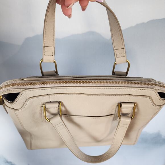 Fossil Jacqueline Satchel Graystone Cow Hide Leather Shoulder Bag / Crossbody - Picture 5 of 12